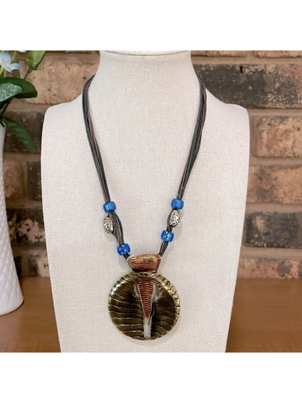 Egyptian revival statement necklace